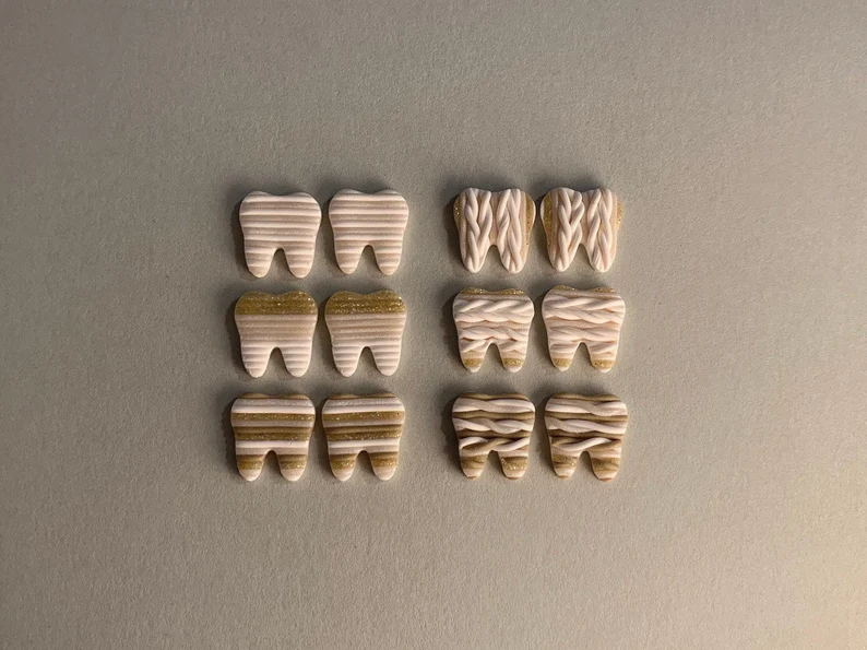 White & Gold Earrings